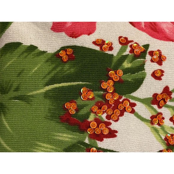 Nygard Collection Cardigan open Knit Sleeve Sequins Embroidery - Picture 10 of 11